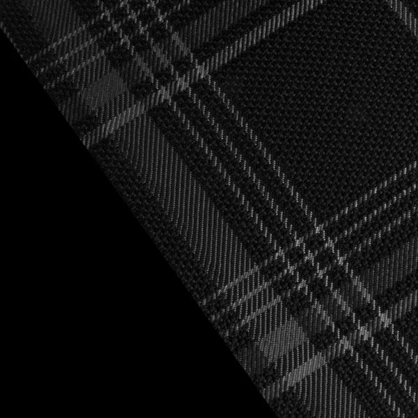 Black & Grey Plaid Fabric Material
