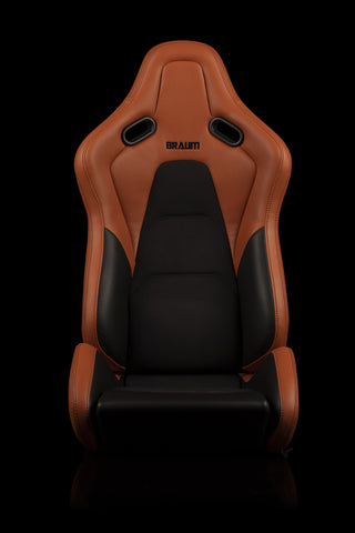 thumbnail image 2 of Universal PU Leather Racing Sport Seats – Reclinable With Sliders – Tan Brown, Bucket Style 2 of 4